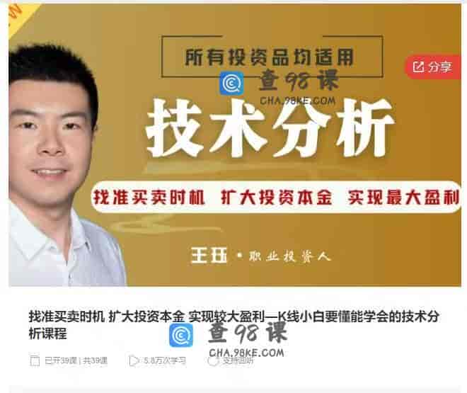 11081  找准买卖时机 扩大投资本金 实现较大盈利—K线小白要懂能学会的技术分析课程