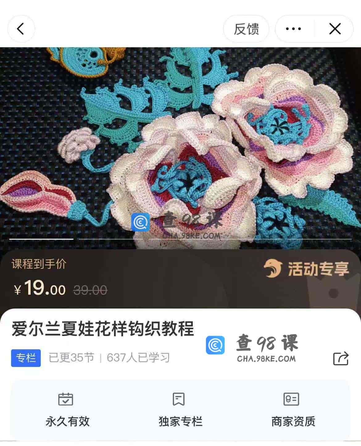 11312  爱尔兰夏娃花样钩织教程