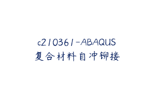 c210361-ABAQUS复合材料自冲铆接