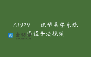 A1929—优塑美学系统课程手法视频