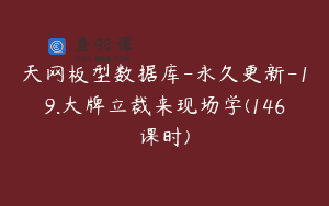 天网板型数据库-永久更新-19.大牌立裁来现场学(146课时)