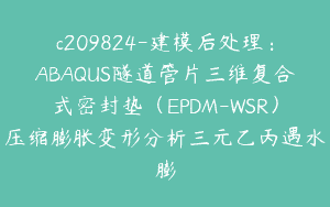 c209824-建模后处理：ABAQUS隧道管片三维复合式密封垫（EPDM-WSR）压缩膨胀变形分析三元乙丙遇水膨