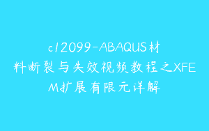 c12099-ABAQUS材料断裂与失效视频教程之XFEM扩展有限元详解