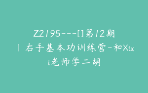Z2195---[]第12期｜右手基本功训练营-和Xixi老师学二胡