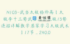N103-武当太极杨师高【太极拳十三势武当三丰太极13势逐招详解教学居家学习太极武术】17节_240.0