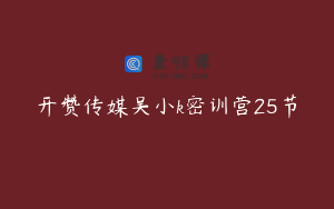 开赞传媒吴小k密训营25节