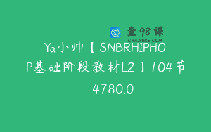 Ya小帅【SNBRHIPHOP基础阶段教材L2】104节_4780.0