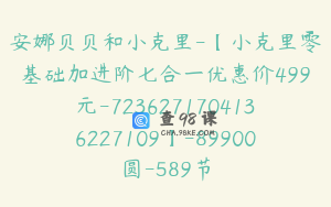 安娜贝贝和小克里-【小克里零基础加进阶七合一优惠价499元-7236271704136227109】-89900圆-589节
