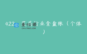 422_医药行业全盘账（个体）