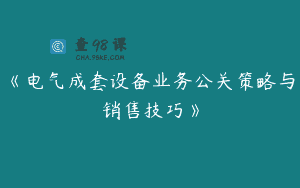 《电气成套设备业务公关策略与销售技巧》