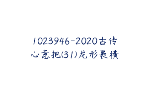 1023946-2020古传心意把(31)龙形裹横