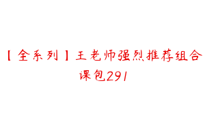 【全系列】王老师强烈推荐组合课包291