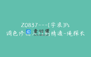 Z0837---[学浪]Ps调色修图入门到精通-绳探长