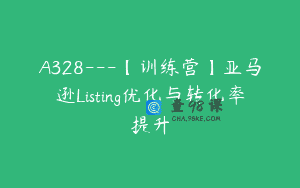 A328—【训练营】亚马逊Listing优化与转化率提升