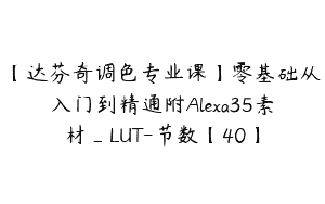 【达芬奇调色专业课】零基础从入门到精通附Alexa35素材_LUT-节数【40】