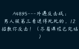 A4895---外遇反击战：男人被第三者迷得死死的，12招教你反击！（苏眉课程已完结）