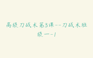 高级刀战术第3课--刀战术班级一-1