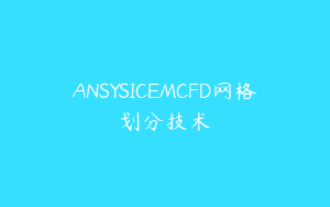 ANSYSICEMCFD网格划分技术