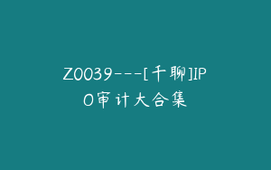 Z0039---[千聊]IPO审计大合集
