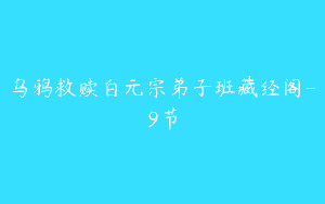 乌鸦救赎白元宗弟子班藏经阁-9节