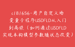 c181656-用户自定义场变量子程序USDFLD从入门到高级（如何通过USDFLD实现本构模型参数随状态改变）
