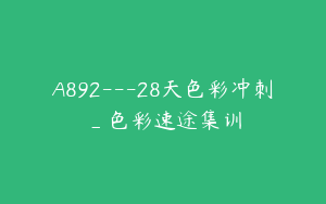 A892---28天色彩冲刺_色彩速途集训