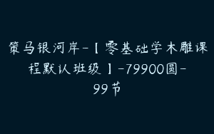 策马银河岸-【零基础学木雕课程默认班级】-79900圆-99节
