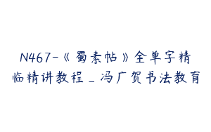 N467-《蜀素帖》全单字精临精讲教程_冯广贺书法教育