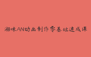 湘咪AN动画制作零基础速成课