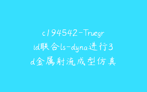 c194542-Truegrid联合ls-dyna进行3d金属射流成型仿真