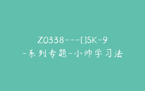 Z0338---[]SK-9-系列专题-小帅学习法