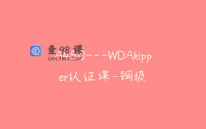A450—WDAkipper认证课-铜级