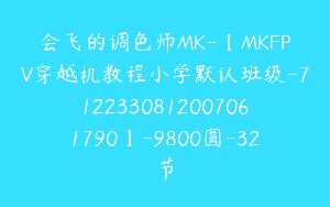 会飞的调色师MK-【MKFPV穿越机教程小学默认班级-7122330812007061790】-9800圆-32节