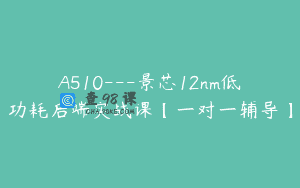A510—景芯12nm低功耗后端实战课【一对一辅导】