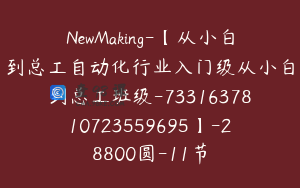 NewMaking-【从小白到总工自动化行业入门级从小白到总工班级-7331637810723559695】-28800圆-11节