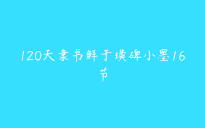 120天隶书鲜于璜碑小墨16节