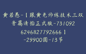 黄若愚-【跟黄老师练技术三双音篇请拍正式版-7310926246827792666】-29900圆-13节