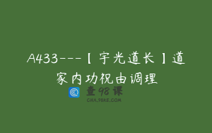 A433---【宇光道长】道家内功祝由调理