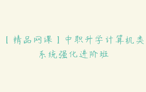 【精品网课】中职升学计算机类系统强化进阶班