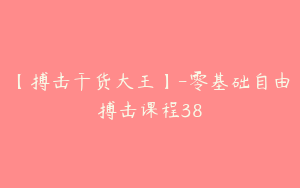 【搏击干货大王】-零基础自由搏击课程38