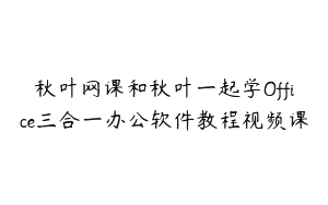 秋叶网课和秋叶一起学Office三合一办公软件教程视频课