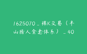 1625070_裸K交易（半山猎人全套体系）_40