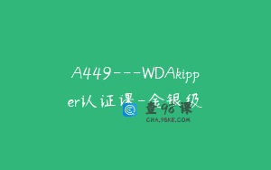 A449—WDAkipper认证课-金银级