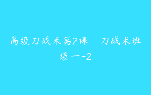 高级刀战术第2课--刀战术班级一-2