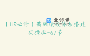 【HR必修】薪酬绩效体系搭建实操班-67节