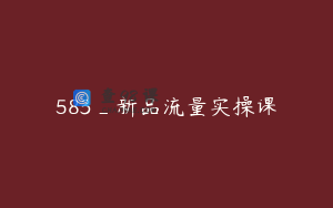 583_新品流量实操课