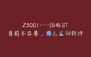 Z3001---[B站]IT售前不容易_杨总监聊软件