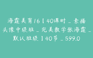 海霆美育16【40课时_素描头像中级班_完美教学张海霆_默认班级】40节_599.0