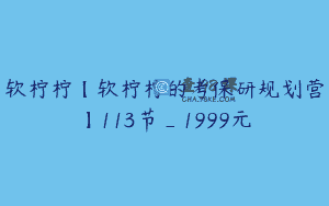 软柠柠【软柠柠的考保研规划营】113节_1999元