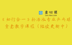 《知行合一》孙浩泓专业乒乓球全套教学课程（陆续更新中）